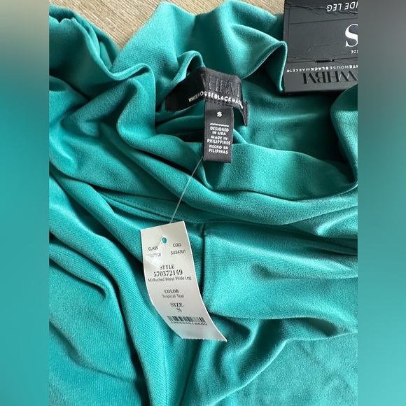 White House black market  wide leg ruched waist small green pants - Picture 11 of 13